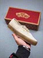 新款出货 Vans premium Authentic麂皮复古半透明包边男女休闲鞋低帮板鞋 米色 Size：35 36 36.5 37 38 38.5 39 4