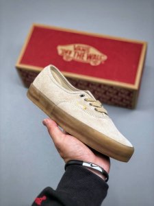 新款出货 Vans premium Authentic麂皮复古半透明包边男女休闲鞋低帮板鞋 米色 Size：35 36 36.5 37 38 38.5 39 4