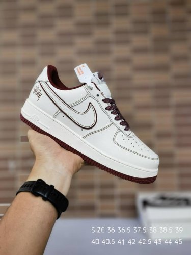 特价 独家实拍Stussy X Nike Air Force 1 Low 斯图西联名 米白炫彩反光空军一号低帮休闲板鞋 Un1635-702 #客供高亮3M反光