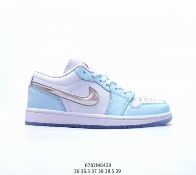Air Jordan 1 Low 白蓝流沙脚趾 Aj1乔1低帮休闲板鞋 同步官方配色 市场唯一独家头层皮打造 原鞋原档案开发 原厂皮料 原档冲孔鞋头 正确满胶鞋
