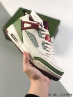 真标带半码！ Air Jordan Spizke Low 三合一 乔3乔4乔5结合体 乔丹篮球鞋系列 该款以白色搭配灰棕细节，辅以标志性的爆裂纹元素，经典的白色