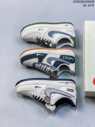 海外限量发售！公司级Nike Air Force 1 '07 Low “古驰联名 花布生胶”空军一号 低帮 运动鞋 休闲鞋 折边针车 工艺难度大 原楦头原纸板