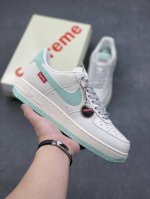 海外限量发售！公司级nike Air Force 1 '07 Low “Supreme联名--青春绿”空军一号 低帮 运动鞋 休闲鞋 折边针车 工艺难度大 原楦
