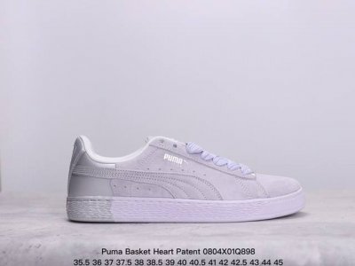 真标puma Basket Heart Patent 复古单品 彪马 防滑耐磨低帮德训板鞋 货号::398306 01 xm0804Q898