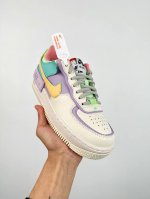 Air Force 1 Shadow 轻量增高低帮百搭板鞋 拼接马卡龙 全新少女系解构主义设计 双层轻量eva发泡中底+防滑rb橡胶外圈底鞋底 货号：Ci091