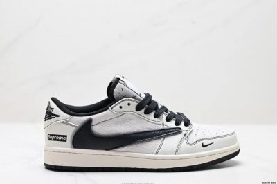 390 公司级Aj1倒勾Travis Scott X Air Jordan 1 ” Reverse Mocha “ Aj1乔1 Ts 闪电 联名倒钩 低帮文化篮