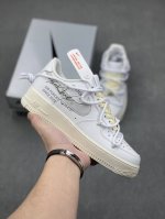 官方爆款定制 二次元主题 Nike Air Force 1 Low’07 银勾off风 空军一号绑带低帮休闲板鞋 定制皮料 原厂3D打印 定制鞋盒 原楦原纸板