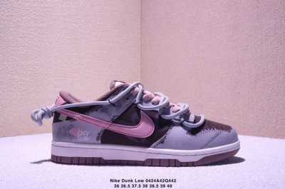 Nike Dunk Low 考拉派对 粉梦副歌 甜酷辣妹 解构低帮休闲板鞋 #配色灵感来源于粉色梦境，粉棕色风格为底，涂鸦点缀，加解构双鞋带，增加视觉效果，实显