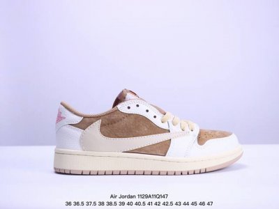 Aj1倒勾travis Scott X Air Jordan 1 ” Reverse Mocha “ Aj1乔1 Ts 闪电 倒钩 低帮文化篮球鞋 完美品质出货