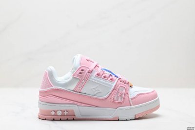 真标全新Lv路易威登Louis Vuitton Trainer Sneaker Low休闲运动文化百搭板鞋 尺码:36-40 Id:Jjf129-Ezr