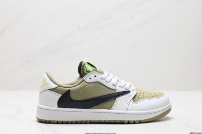 真标aj1倒勾travis Scott X Air Jordan 1 ” Reverse Mocha “ Aj1乔1 Ts 闪电 联名倒钩 低帮文化篮球鞋 货号