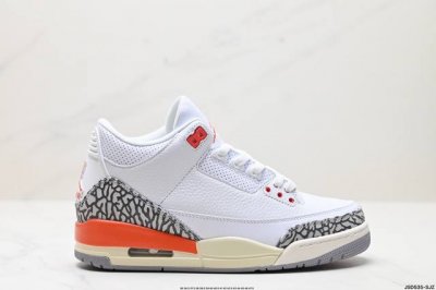 公司级nike Air Jordan 3 Retro皮革 潮流 防滑耐磨包裏性 中帮 复古篮球鞋 升级原楦原档案数据开发纸版楦型 采用同源纳帕头层皮革鞋面材质