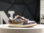 公司级带半码 耐克 Aj1倒勾Travis Scott X Air Jordan 1 ” Reverse Mocha “ Aj1乔1 Ts 闪电 联名倒钩 低帮