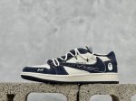 Travis Scott X Fragment Design X Air Jordan 1 Low Og Sp Aj1 乔1 Bape联名-克莱因蓝抽绳 低帮文