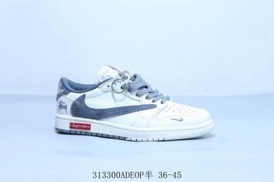 乔丹Air Jordan 1 Low Aj1 乔1低帮复古文化休闲运动篮球鞋倒勾 斯图西 货号 Sj2068-125 313300Adeop半 36-45