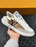 本地 核心私 精品盒中盒 广东顶级纯原 Lv 舒畅 低帮板鞋 白花色 棕尾 Lv花镂空logo鞋面 法国顶级高奢品牌 路易威登louis Vuitton Tim