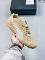 新款赛车鞋岀货！puma Speedcat premium 舒适百搭 薄底鞋 防滑耐磨 低帮 生活休闲鞋 男女同款 迷雾灰 米白黄 尺码：35-45带半码。 编