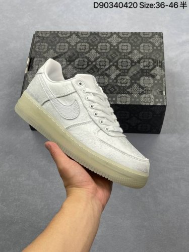 耐克 空军一号 Af1运动板鞋 可撕 陈冠希凝结集团Clot X 藤原浩闪电Fragment Design X Nike Air Force 1 Jt prem