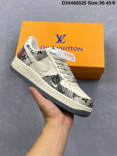 nike Air Force 1 Low 07 X Louis Vuitton 黑白牛仔满天星原楦头原纸板 打造纯正低帮空军版型专注外贸渠道 全掌内置蜂窝气垫