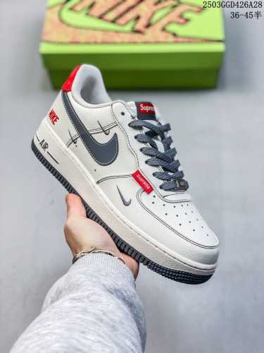 290 海外爆款限量发售！高端定制Nike Air Force 1 '07 Low 暴力熊联名——— 三小钩白黑印花 高端定制 低帮休闲板鞋 定制鞋盒 大厂纯原