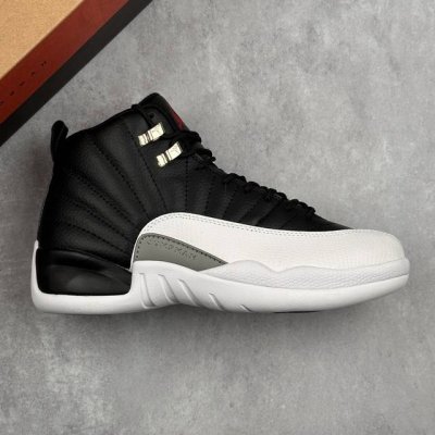 本地340 核心私 air Jordan Aj12 Retro 黑白 高帮休闲运动篮球鞋 原楦原纸板开发 原汁原味12代鞋型 进口原厂皮料 原厂碳板 原装材料