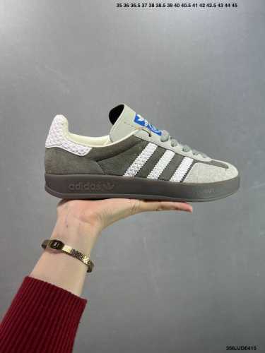 公司级Adidas Gazelle Indoor Trainers 羚羊内训系列低帮复古百搭休闲运动德训风板鞋“灰白” 货号：If1807 尺码：36 36 3