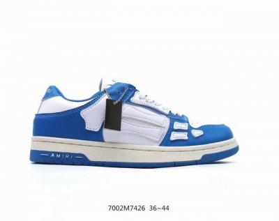 Amiri 21Ss Skel-Top 骨头低帮 头层牛皮鞋面+高密度透气网布 鞋帮侧面骨头采用两张牛皮贴合处理 立体感更好 皮料切口均油边处理，编码7002M