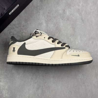 本地 核心私 Travis Scott X Fragment Design X Air Jordan 1 Low Og Sp Aj1 乔1 暴力熊联名 米灰亚麻