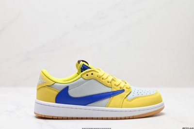 真标aj1倒勾travis Scott X Air Jordan 1 ” Reverse Mocha “ Aj1乔1 Ts 闪电 联名倒钩 低帮文化篮球鞋 货号