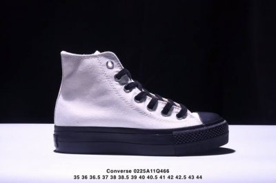匡威2025增高系列黑武士 Converse All Star 百搭休闲 轻松舒适 防滑耐磨 高帮 板鞋 男女同款 全黑色 匡威厚底增高系列 黑武士&奥利奥白黑