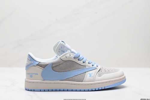 公司级aj1倒勾travis Scott X Air Jordan 1 ” Reverse Mocha “ Aj1乔1 Ts 闪电 联名倒钩 低帮文化篮球鞋 完