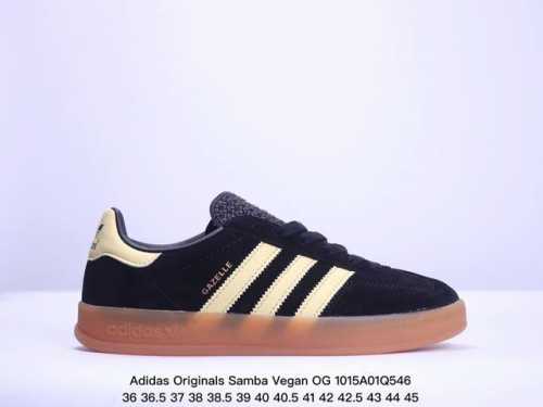 阿迪达斯adidas三叶草 Originals Samba Vegan Og桑巴舞系列绅士德训足球百搭皮革板鞋 货号：Id 7 Xm1015Q546