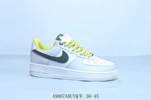 Nike Air Force 1 Af1耐克 空军一号休闲板鞋 灰白黄 货号 Fb8971-100 49007Aduyq半 36-45
