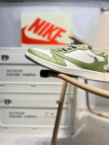 公司级头层皮斯图西 X 乔丹Air Jordan 1 Low Aj1低帮系列篮球鞋 官方同步配色 原装级产物 #拒绝公底 立体鞋型 细节完美 高清洁度Bb658