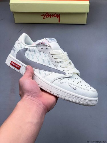 真标半码！耐克Nike Air Jordan Low 1 乔1低帮倒勾Lv联名经典休闲鞋 0414283X26