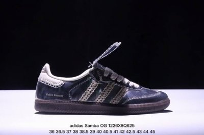 真标adidas Originals Wales Bonner Samba Og桑巴舞系列绅士德训足球风百搭低帮休闲运动板鞋 货号:Fx 17 Xm1226Q6
