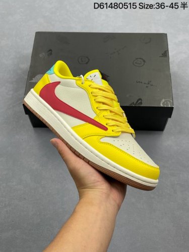 公司级Travis Scott X Fragment Design X Air Jordan 1 Low Og Sp Aj1联名款 低帮文化休闲板鞋 Dn690