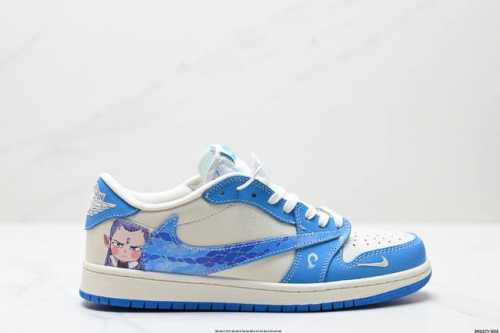 公司级Aj1倒勾Travis Scott X Air Jordan 1 ” Reverse Mocha “ Aj1乔1 Ts 闪电 联名倒钩 低帮文化篮球鞋 完