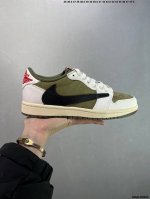 公司级Aj1倒勾Travis Scott X Air Jordan 1 ” Reverse Mocha “ Aj1乔1 Ts 闪电 联名倒钩 低帮文化篮球鞋 完
