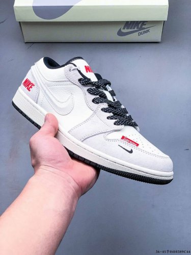 公司级头层！耐克Nike Air Jordan 1 Low Aj1乔1 倒勾低帮潮流缓运动休闲板鞋。Aj1 低帮拼接 完美版型真头层牛皮# 内置缓震气垫 原鞋开