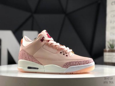 250 头层带半码Air Jordan 3 Valentine's Day Wmns 浅粉情人节 Aj3 乔丹3代 Aj3 乔3 粉红 乔丹篮球鞋系列 整体鞋身