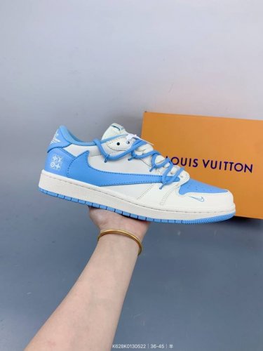 travis Scott X Fragment Design X Jordan Air Jordan 1 Low Og Sp Lv联名 天蓝抽绳 多方联名合作融