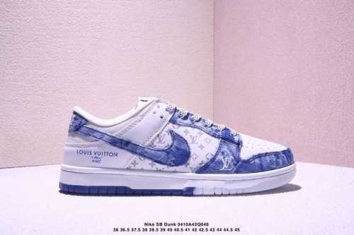 Nike Sb Dunk Low“Lv联名 蓝牛仔” 周年高端定制 低帮休闲板鞋 定制鞋盒 高级防水材料 夜光效果 反光效果 大厂纯原品质出货 超高清洁度 皮料