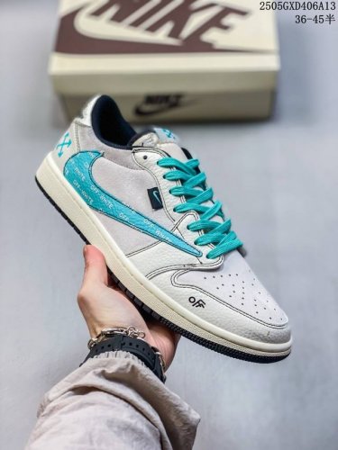 nike Air Jordan 1 Low Off联名-青灰 低帮复古文化板鞋 #定制鞋盒 大厂纯原品质出货 超高清洁度 皮料切割干净无任何毛边 细节完美 货号