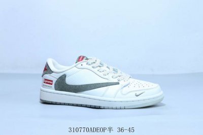 220 Nike Air Jordan 1 Low Gs"White/Black/Pink"Aj1乔丹一代低帮经典复古文化休闲运动篮球鞋 倒勾联名款 31077