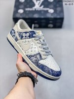Nk Sb Dunk Low Lv联名-白黑牛仔印花 3M反光 夜光效果 周年高端定制 低帮休闲板鞋 #高端定制鞋盒 大厂纯原品质出货 超高清洁度 皮料切割干净