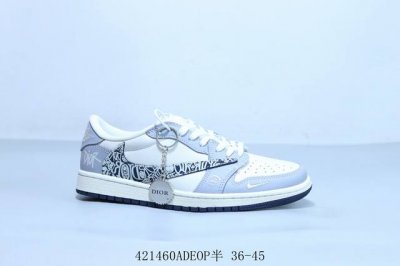 乔丹Air Jordan 1 Low Aj1 乔1低帮复古文化休闲运动篮球鞋倒勾 迪奥 货号 Xs-023 42 Adeop半 36-45