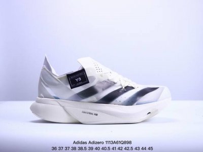 公司级Y-3 Adidas Adizero Adios Pro 3.0 马拉松飞线贾卡轻质透气休闲运动跑步鞋 采用双层透气网纱 Flywire动态飞线绑缚鞋面材