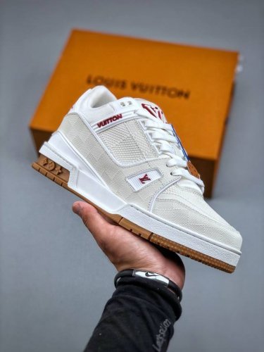 Lv Trainer 2025限定系列休闲运动篮球鞋 滑板鞋 顶级代购版本 颜值担当 上脚帅炸 每个颜色都是巨巨巨好看 潮人必备单品 原版订制压纹粒面小牛皮 非