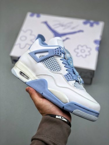 Nike Air Jordan 4 Retro 乔丹四代 Aluminum 白蓝小花 纯原大厂出品 Air Jordan Aj4 Retro 原楦原纸板 原厂材